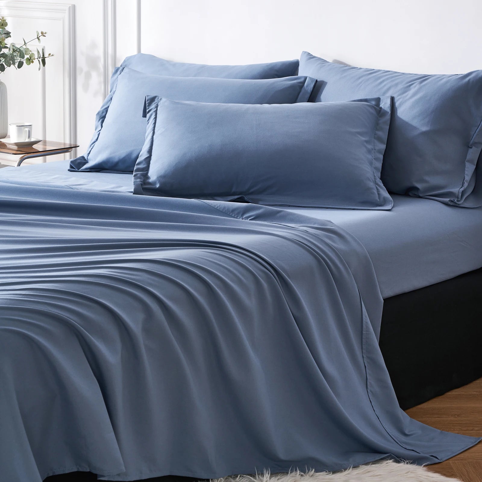 7 Piece solid Color Comforter Set QUEEN SIZE