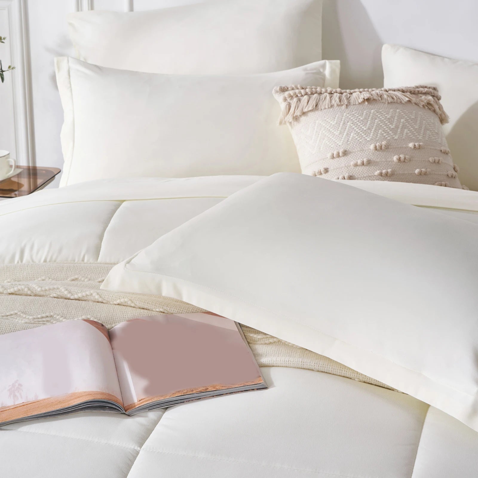 7 Piece solid Color Comforter Set QUEEN SIZE