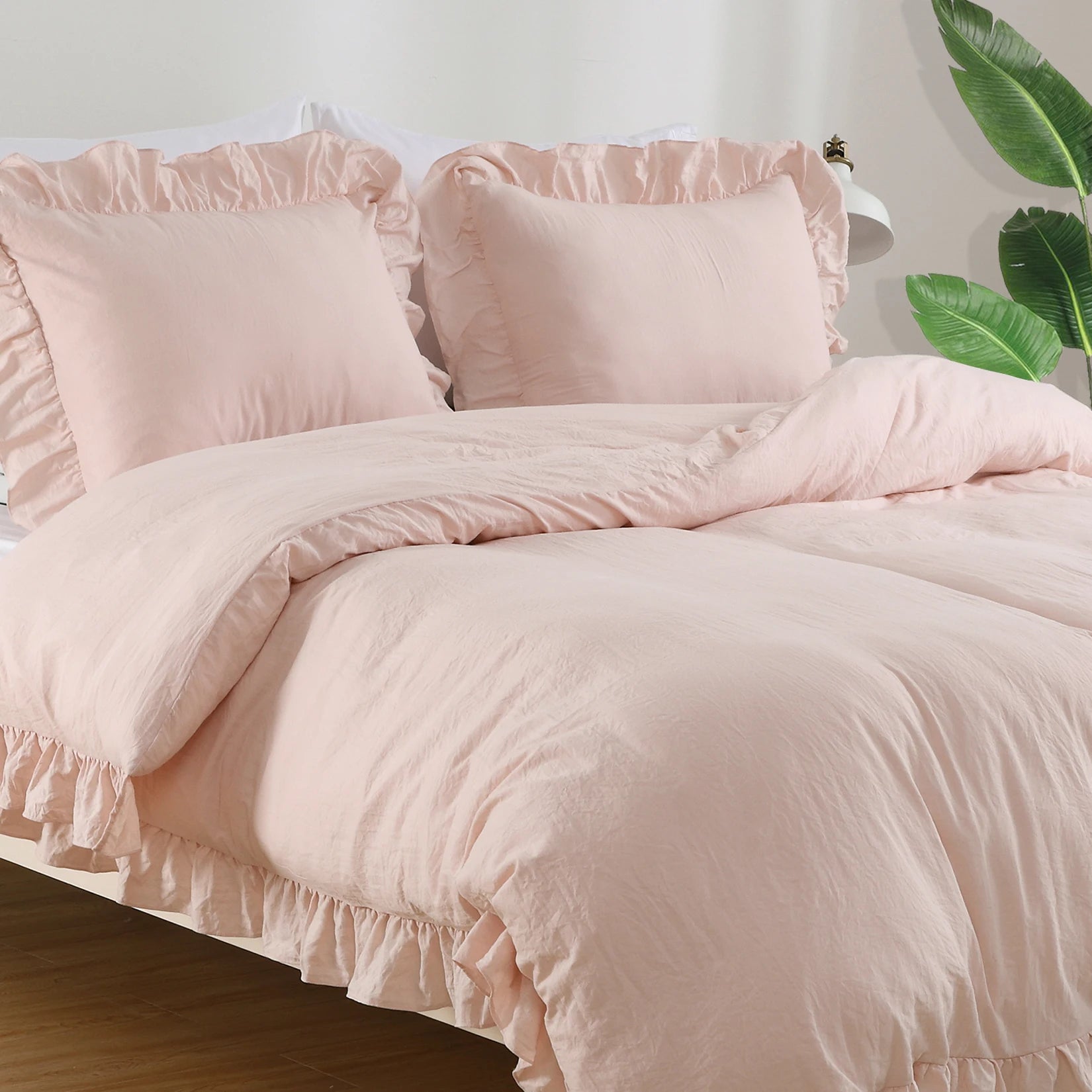 3 PC Ruffled Duvet Cover Set- COMFORTER NOT INCLUDED.