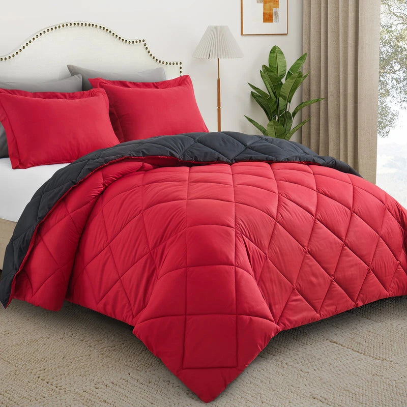 2/3pcs Reversible Comforter Bedding Set