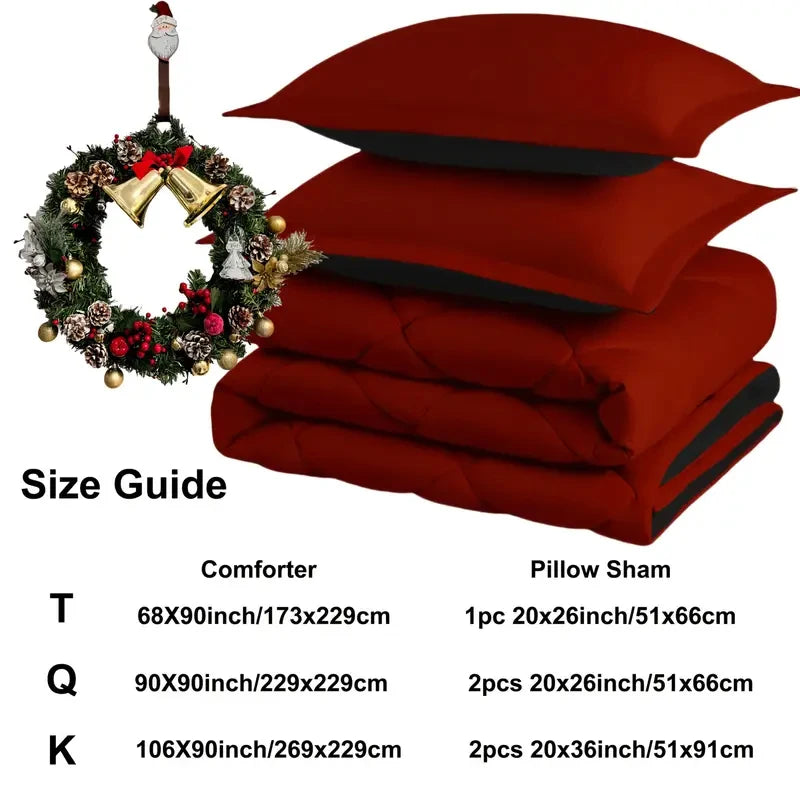 2/3pcs Reversible Comforter Bedding Set