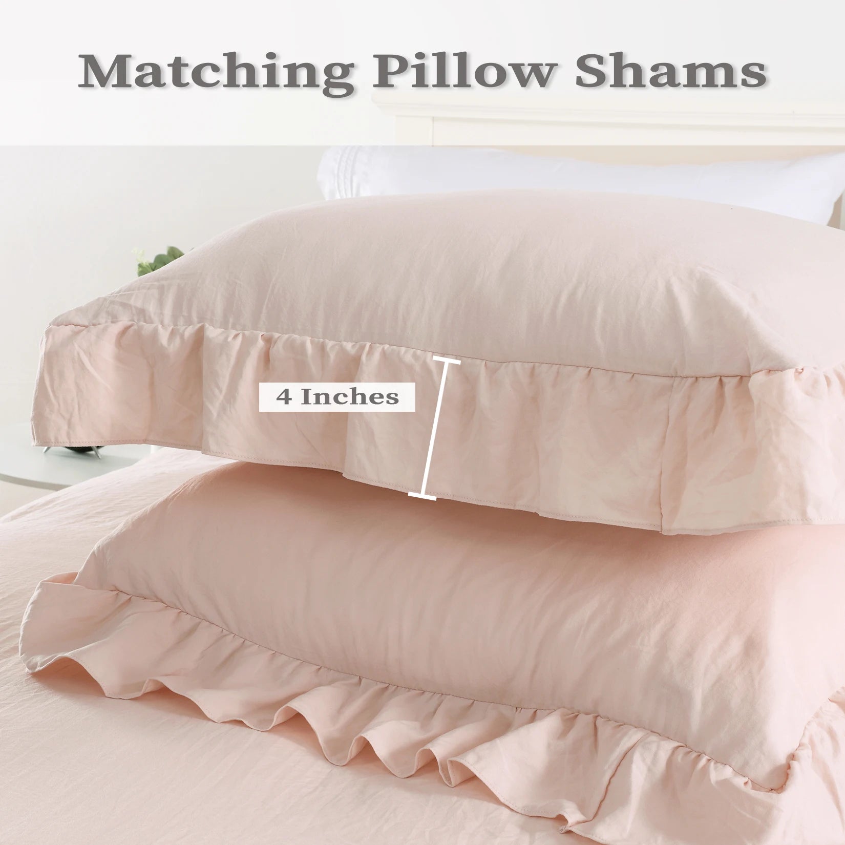 3 PC Ruffled Duvet Cover Set- COMFORTER NOT INCLUDED.