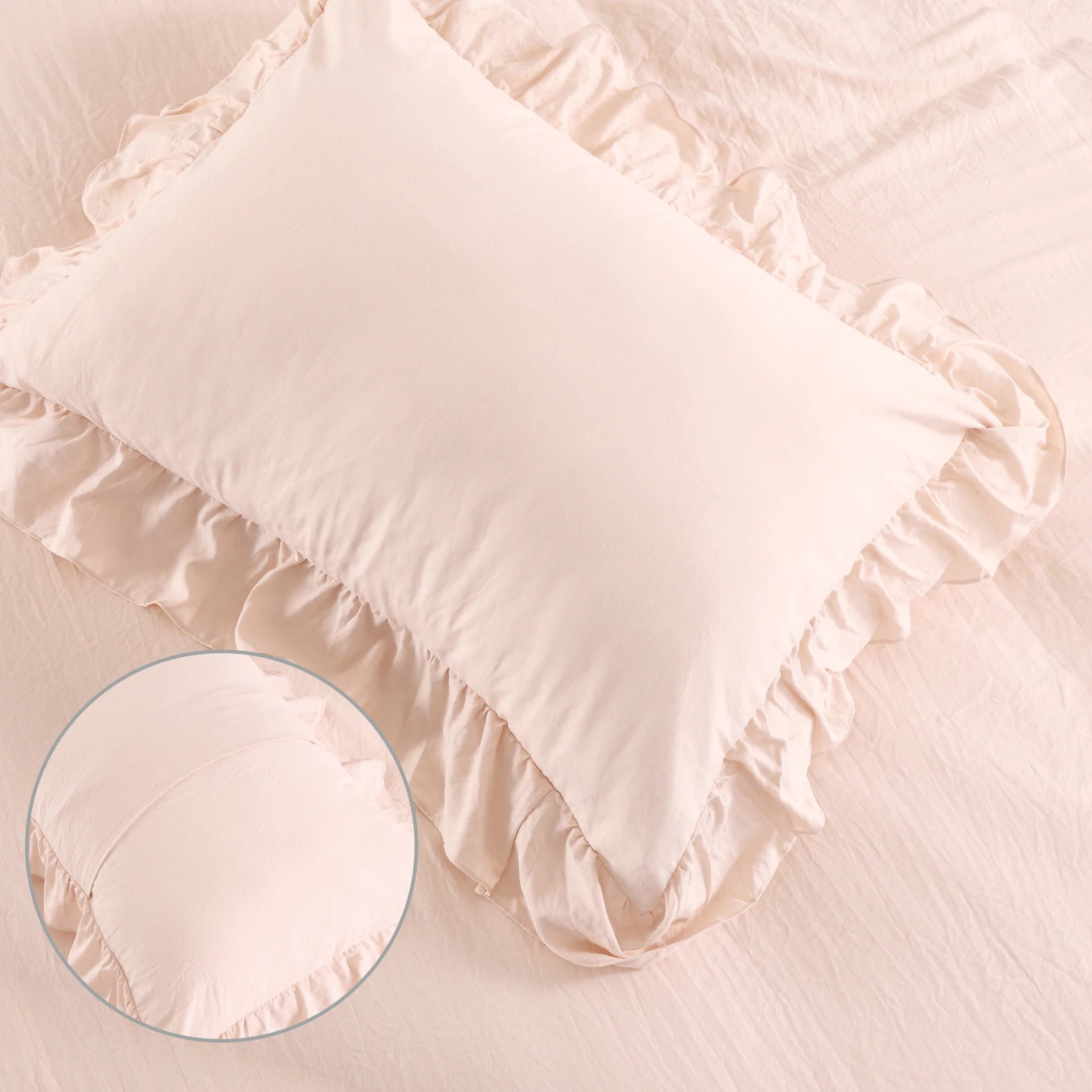 3 PC Ruffled Duvet Cover Set- COMFORTER NOT INCLUDED.