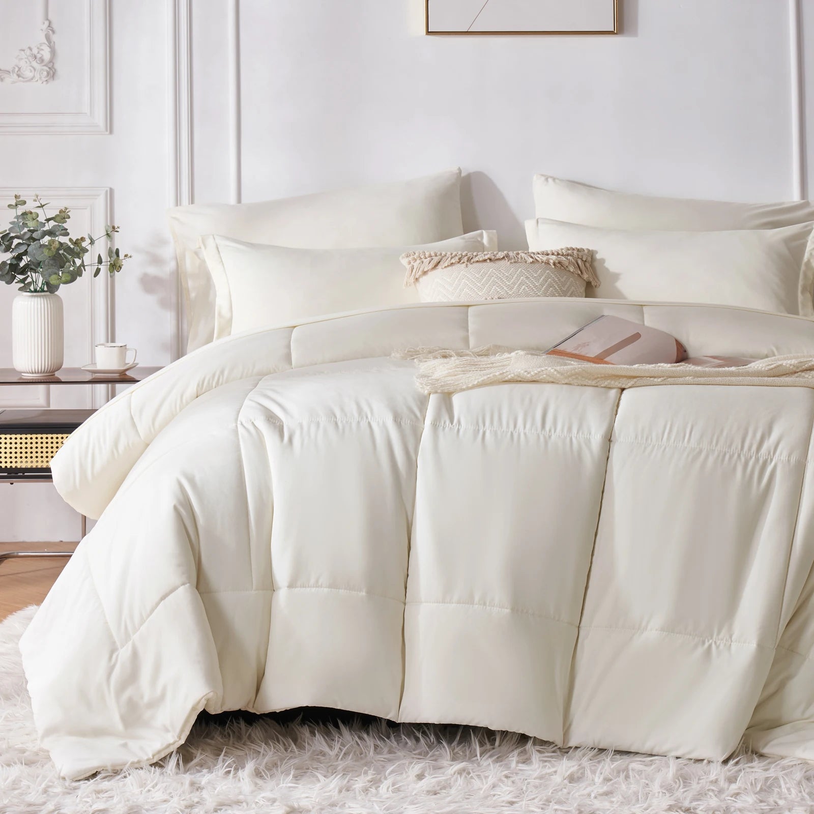 7 Piece solid Color Comforter Set QUEEN SIZE