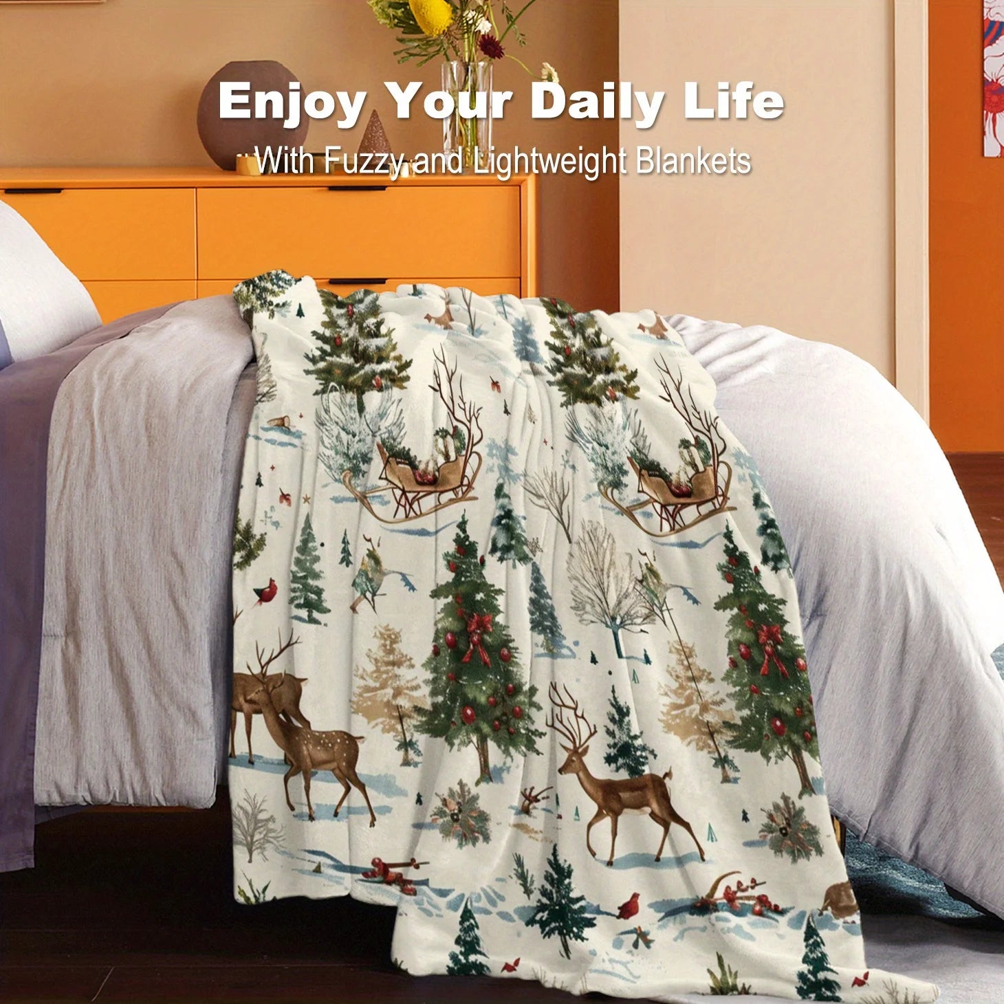 Woodland Deer Throw Blanket