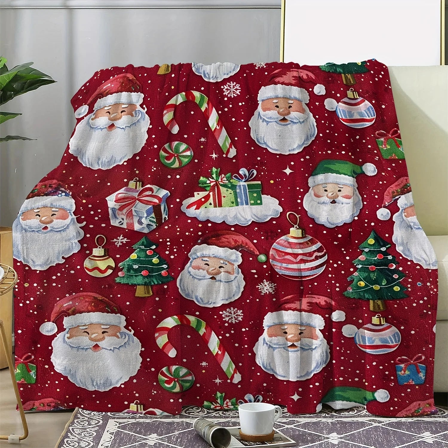 Santa Claus Flannel Throw Blanket