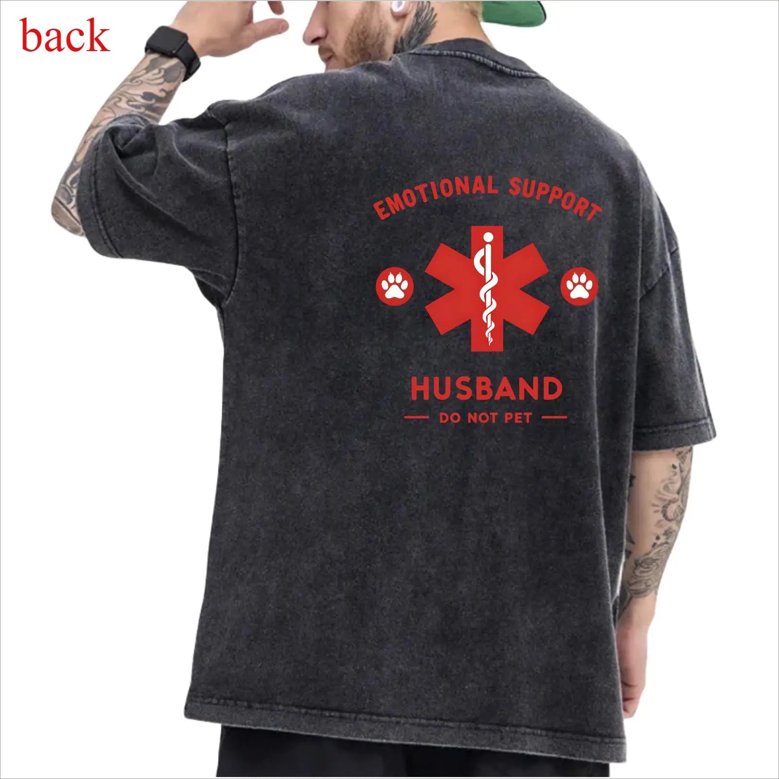 Men - Oversized Emotional Support Husband T-Shirt
