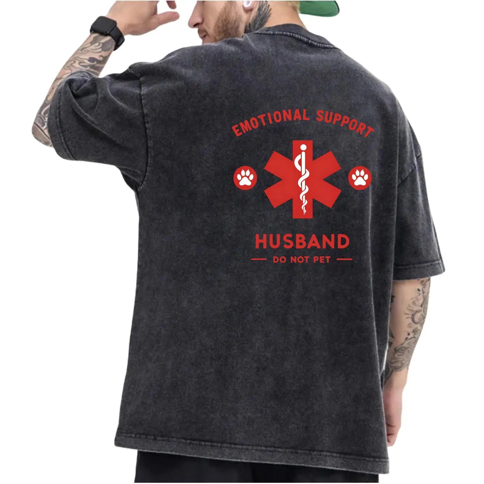 Men - Oversized Emotional Support Husband T-Shirt