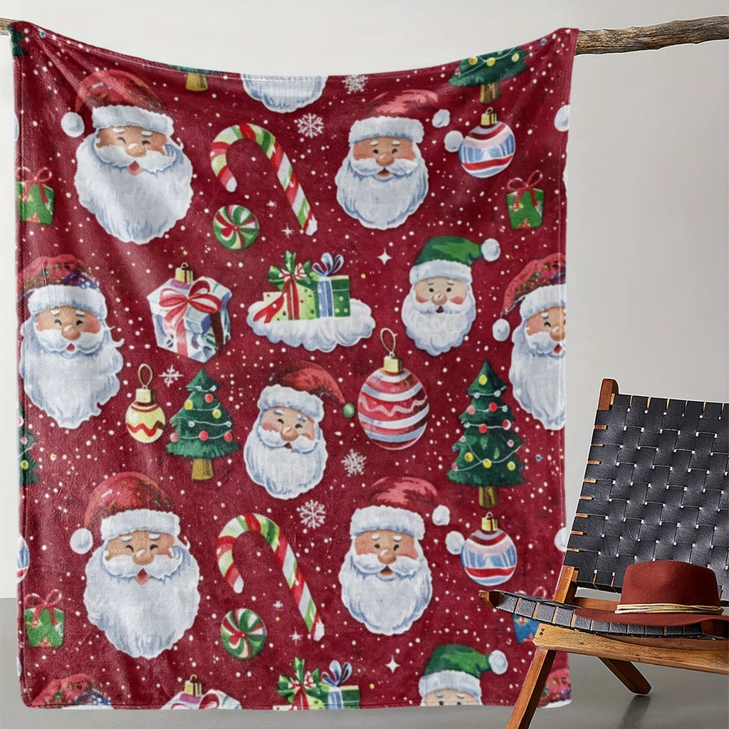 Santa Claus Flannel Throw Blanket