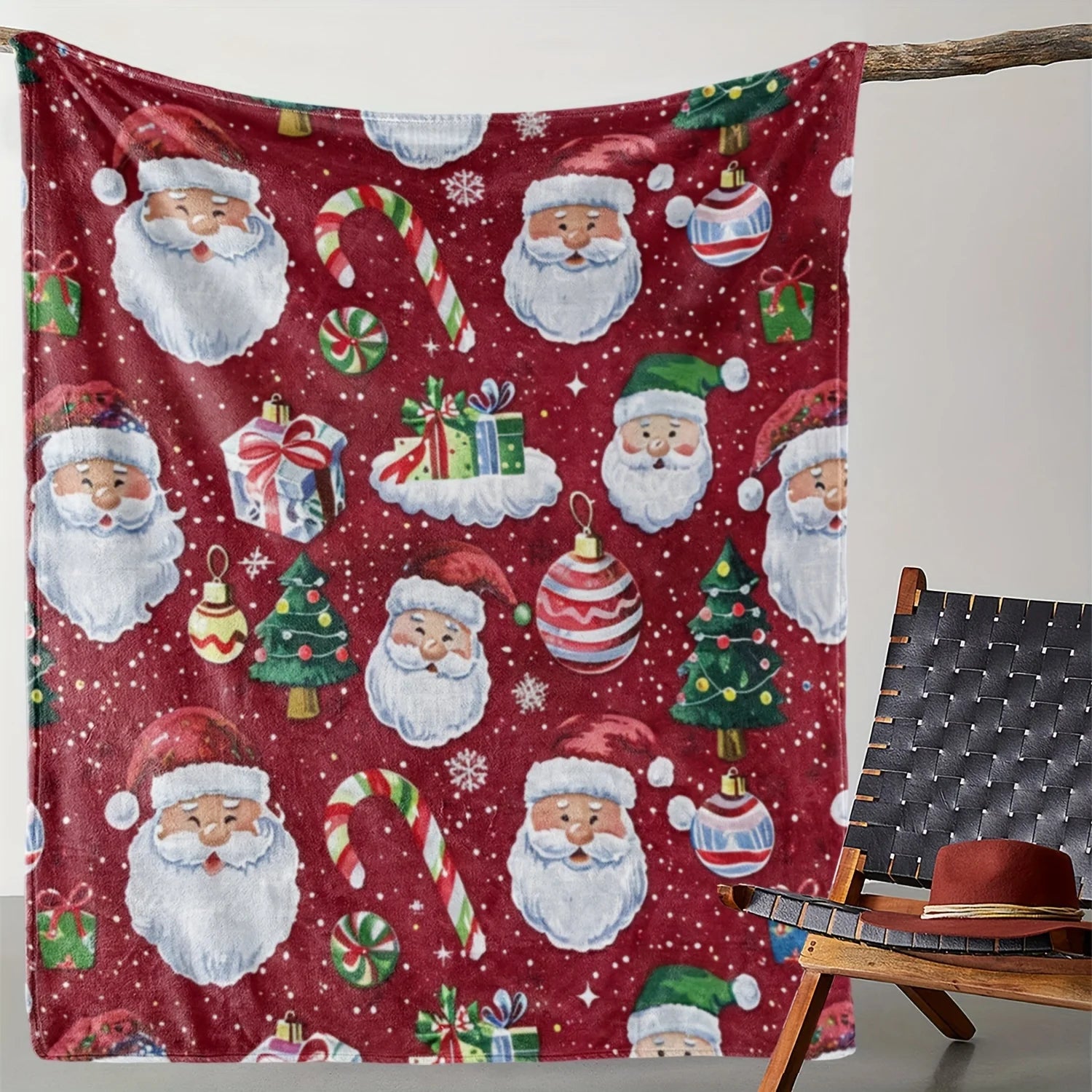 Santa Claus Flannel Throw Blanket