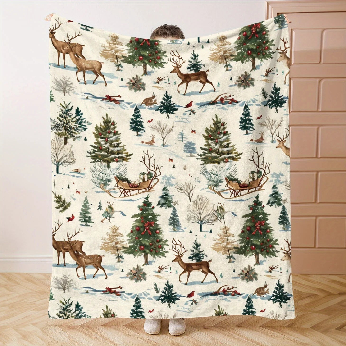 Woodland Deer Throw Blanket