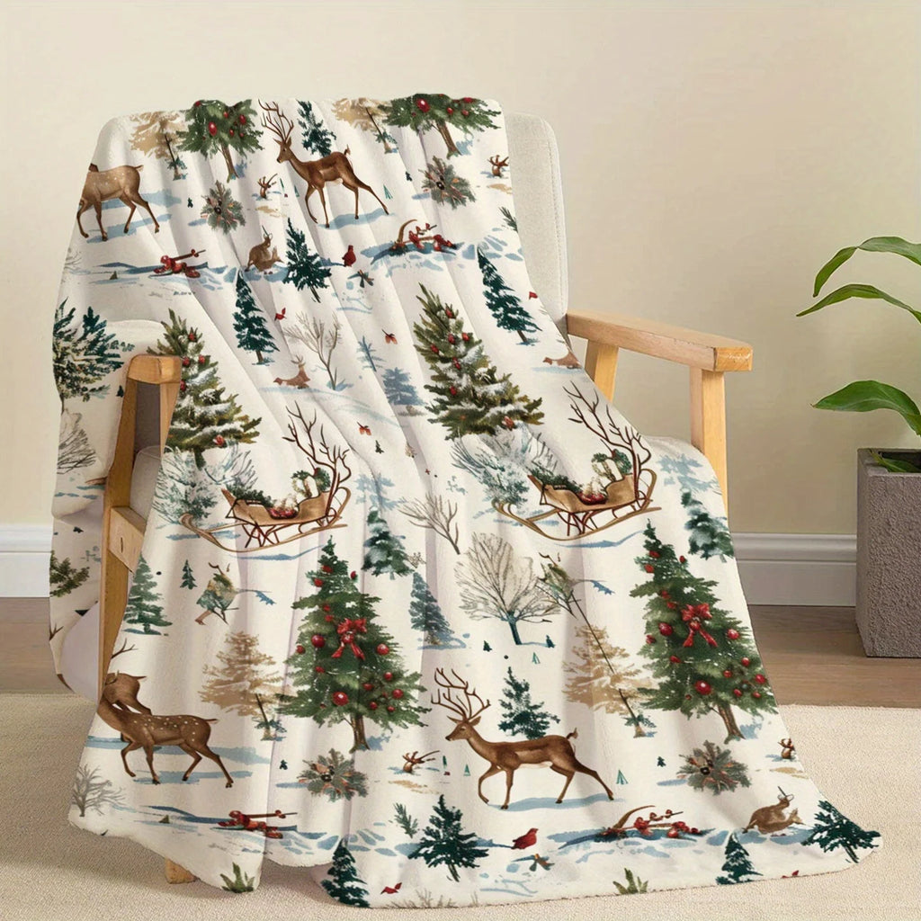 Woodland Deer Throw Blanket