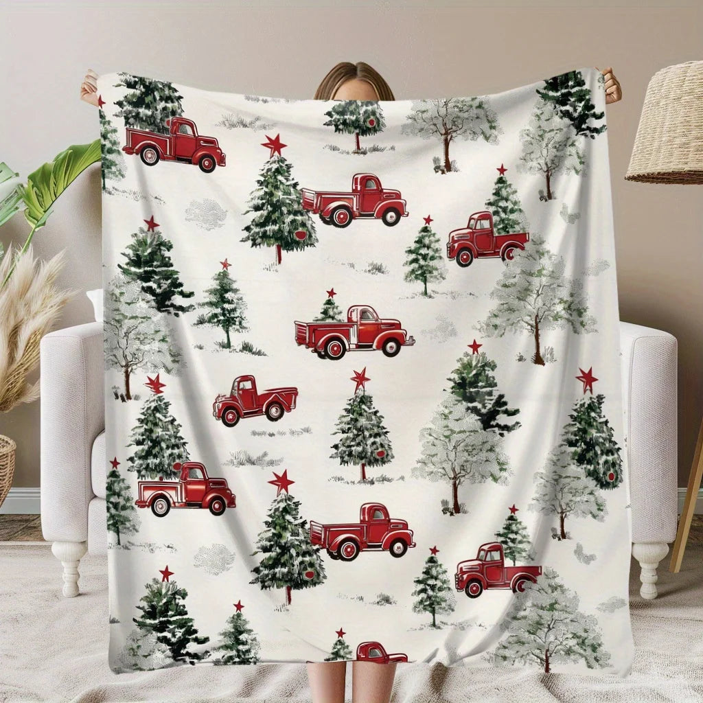 Red Truck Throw Blanket