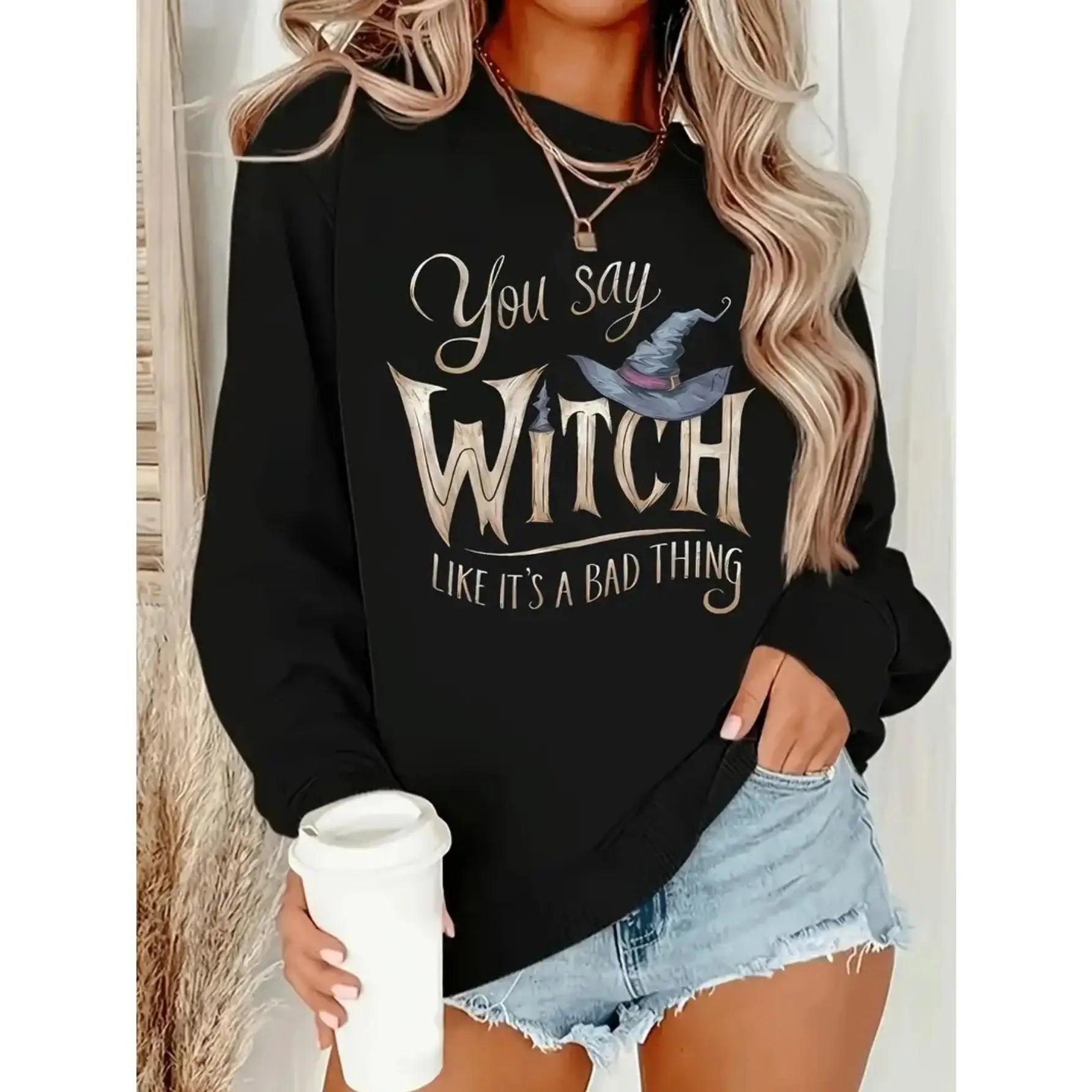 "You Say Witch" Halloween Crewneck Pullover