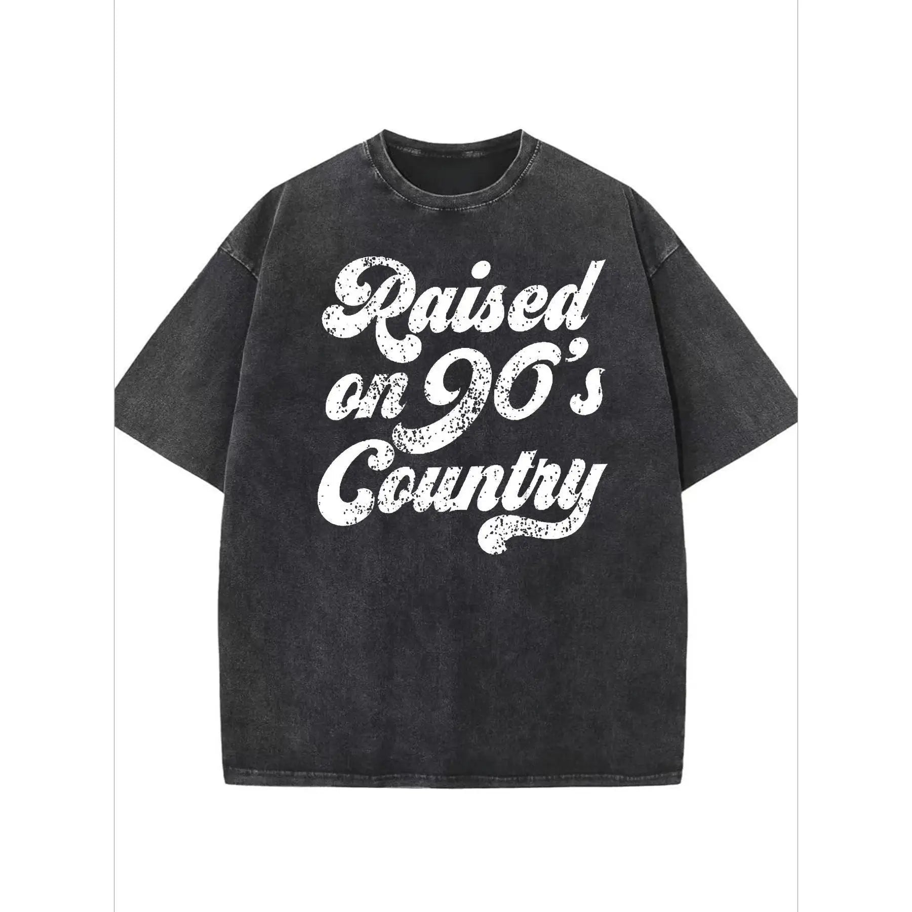"Raised on 90s Country T-Shirt for Women | Vintage Washed Retro Music Graphic Tee | Nostalgia Gift"
